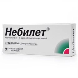 Небилет таблетки 5мг №14 BERLIN-CHEMIE ГЕРМАНИЯ купить, цена в аптеке Миницен, инструкция по применению - Аптека Миницен